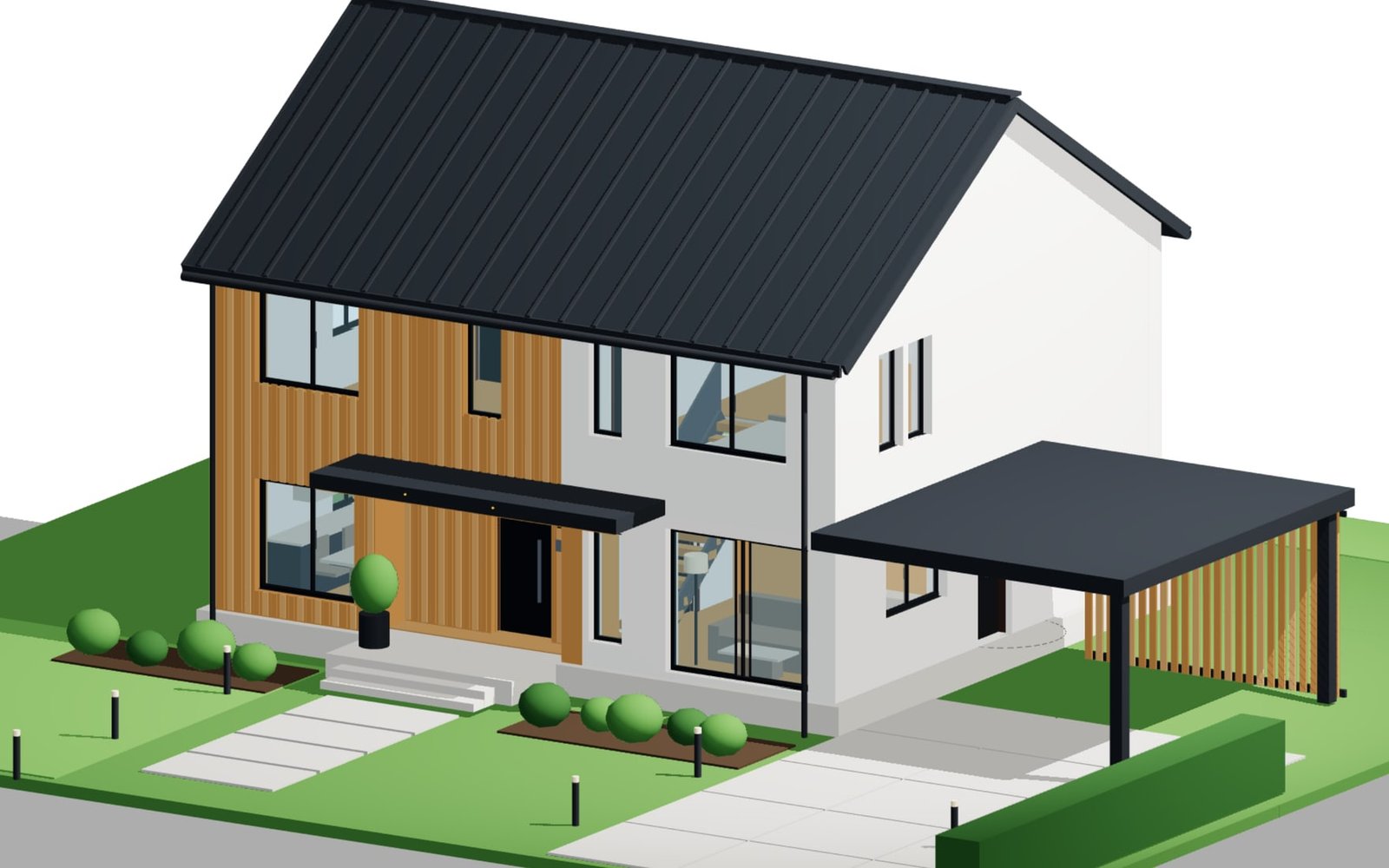 Dasselbe Haus als parametrisches confBuild-Modell nachgebaut